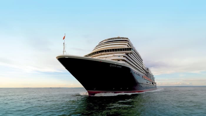 Cunard cruise ship at sea