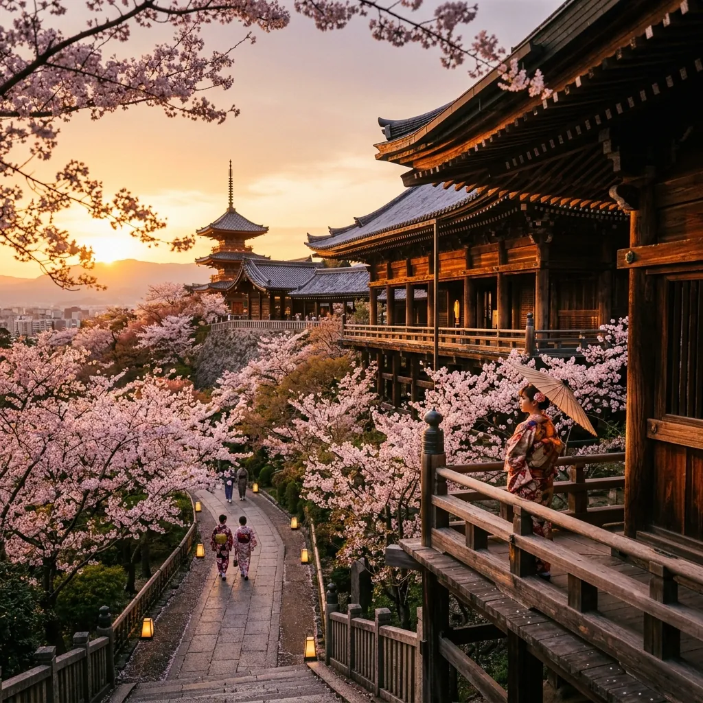 Beautiful Asian coastline and temple view